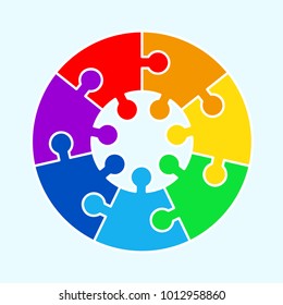 Puzzle circle jigsaw game figure icon. Isolated and flat illustration. Stock vector graphic