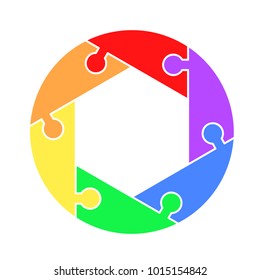 Puzzle circle jigsaw game figure icon. Isolated and flat illustration. Stock vector graphic