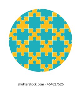 puzzle circle jigsaw game figure icon. Isolated and flat illustration. Vector graphic