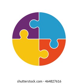 puzzle circle jigsaw game figure icon. Isolated and flat illustration. Vector graphic