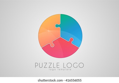 puzzle circle logo. puzzle logo. Creative logo design.