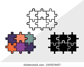 Ilustración de vectores imprimibles SVG de Clipart Puzzle