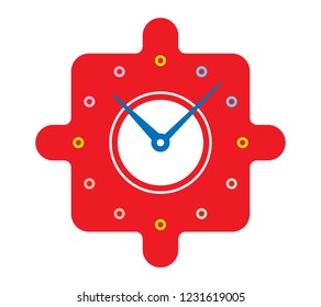 puzzle and clock children vector
