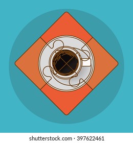 Puzzle of coffee cup design, Vector illustration