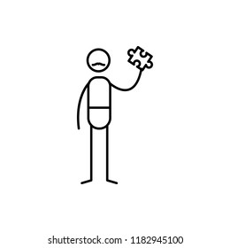 puzzle collector icon. Element of human hobbies icon for mobile concept and web apps. Thin line puzzle collector icon can be used for web and mobile on white background