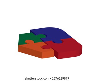 Puzzle Color Tech Community Logo Design - Vector
