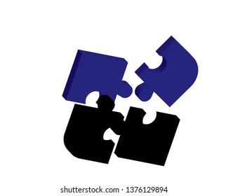 Puzzle Color Tech Community Logo Design - Vector

