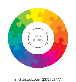 Puzzle color wheel theory with twelve colors