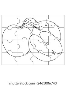 Puzzle coloring book page for kids
