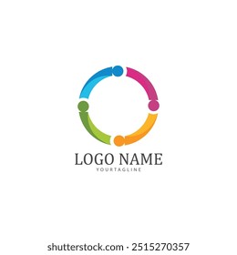 puzzle and community social network logo icon illustration vector