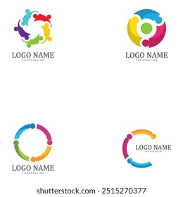 puzzle and community social network logo icon illustration vector