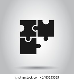 Puzzle compatible icon in flat style. Jigsaw agreement vector illustration on isolated background. Cooperation solution business concept.