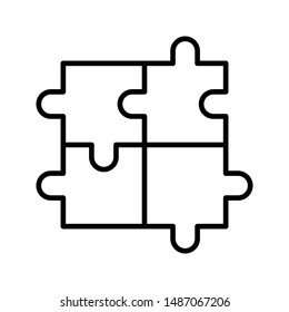 Puzzle compatible icon in flat style. Jigsaw agreement vector illustration on white isolated background.. Icon vector illustrator