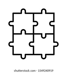 Puzzle compatible icon in flat style. Jigsaw agreement vector illustration on white isolated background. Icon vector illustrator
