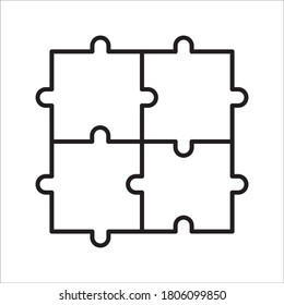 Puzzle compatible icon in flat style. Jigsaw agreement vector illustration on white isolated background