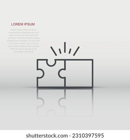 Puzzle compatible icon in flat style. Jigsaw agreement vector illustration on white isolated background. Cooperation solution business concept.
