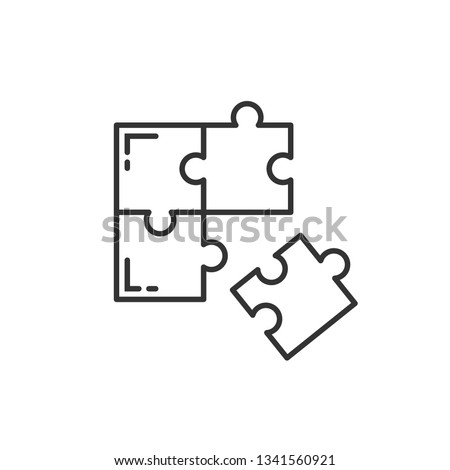 Puzzle compatible icon in flat style. Jigsaw agreement vector illustration on white isolated background. Cooperation solution business concept.