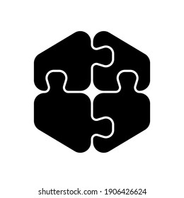 Puzzle compatible icon. Jigsaw agreement vector illustration on white isolated background. Icon vector illustrator