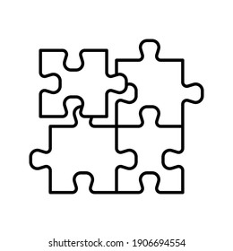 Puzzle compatible icon. Jigsaw agreement vector illustration on white isolated background. Icon vector illustrator