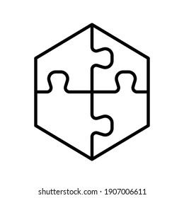 Puzzle compatible icon. Jigsaw agreement vector illustration on white isolated background. Icon vector illustrator