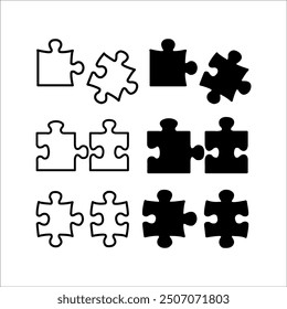 Puzzle-kompatibles Symbol. Zusammensetzspiel, Vektorgrafik auf weißem, isoliertem Hintergrund. Vektorgrafik-Symbol.