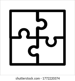 Icono compatible de rompecabezas sobre fondo blanco