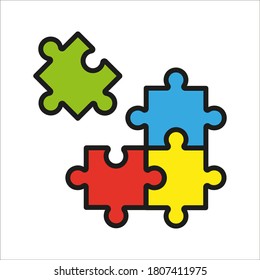 Puzzle compatible icon on white background