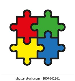 Puzzle compatible icon on white background