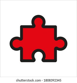 Icono compatible de rompecabezas sobre fondo blanco