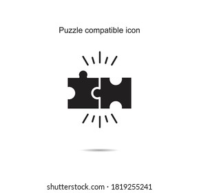 Puzzle compatible icon vector illustration graphic on background