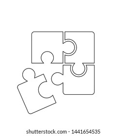 Puzzle compatible icon vector. Jigsaw agreement illustration. Cooperation solution logo.