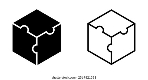 Puzzle compatible set icon on white background