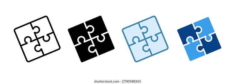 Quebra- cabeça completo ícone definir coleção de vários estilos