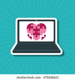 Puzzle concept with icon design, vector illustration 10 eps graphic.