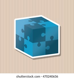 Puzzle concept with icon design, vector illustration 10 eps graphic.