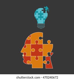 Puzzle concept with icon design, vector illustration 10 eps graphic.
