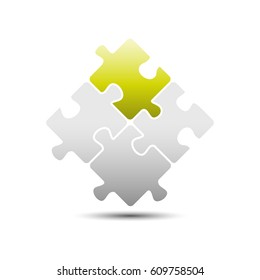 Puzzle concept icon isolated on white background creative solutions
