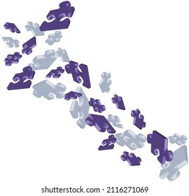 Puzzle concept. Ideal for teamwork and technology designs. Vector Illustration.
