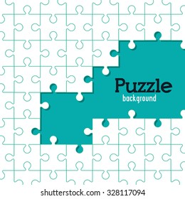 Puzzle concept with jigsaw pieces icons design, vector illustration 10 eps graphic.