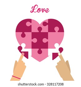 Puzzle concept with jigsaw pieces icons design, vector illustration 10 eps graphic.