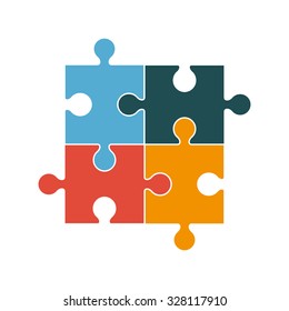 Puzzle concept with jigsaw pieces icons design, vector illustration 10 eps graphic.