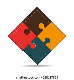 Puzzle concept with jigsaw pieces icons design, vector illustration 10 eps graphic.