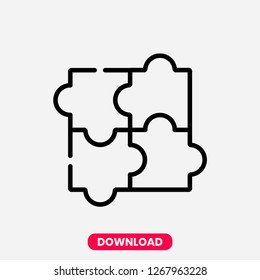 Puzzle concept line icon. Simple element illustration. Puzzle concept outline symbol design. Can be used for web and mobile UI/UX . Modern vector style.