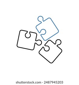 puzzle concept line icon. Simple element illustration. puzzle concept outline symbol design.