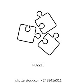 puzzle concept line icon. Simple element illustration. puzzle concept outline symbol design.
