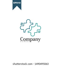 Puzzle Concept logo Vector Illustration design template