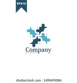Puzzle Concept logo Vector Illustration design template