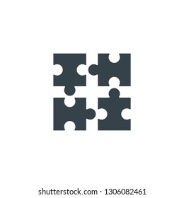 Puzzle concept logotype template design. Business logo icon shape.  Puzzle simple logo illustration