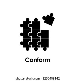 puzzle, conform icon. One of the business collection icons for websites, web design, mobile app