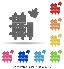 Puzzle, conform in multi color style icon. Simple glyph, flat vector of business icons for ui and ux, website or mobile application